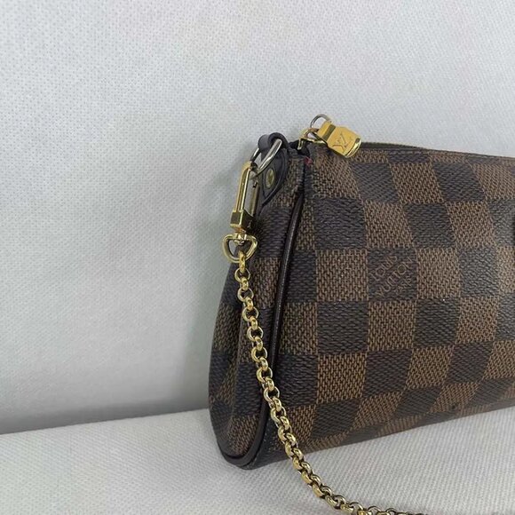 Authentic Louis Vuitton Eva Clutch Damier Ebene Crossbody Shoulder Bag - Picture 11 of 12